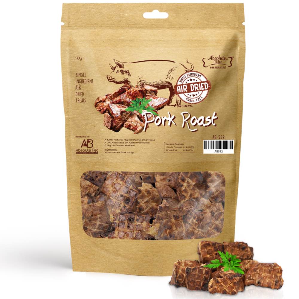35% OFF: Absolute Bites Air Dried Pork Roast Dog Treats 90g