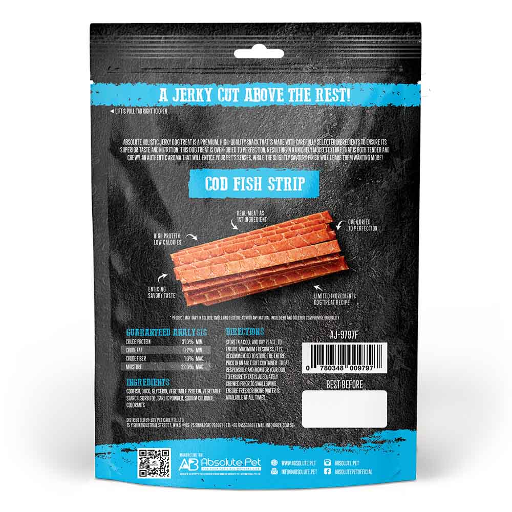 20% OFF: Absolute Holistic Codfish Strip Grain Free Dog Treats 100g