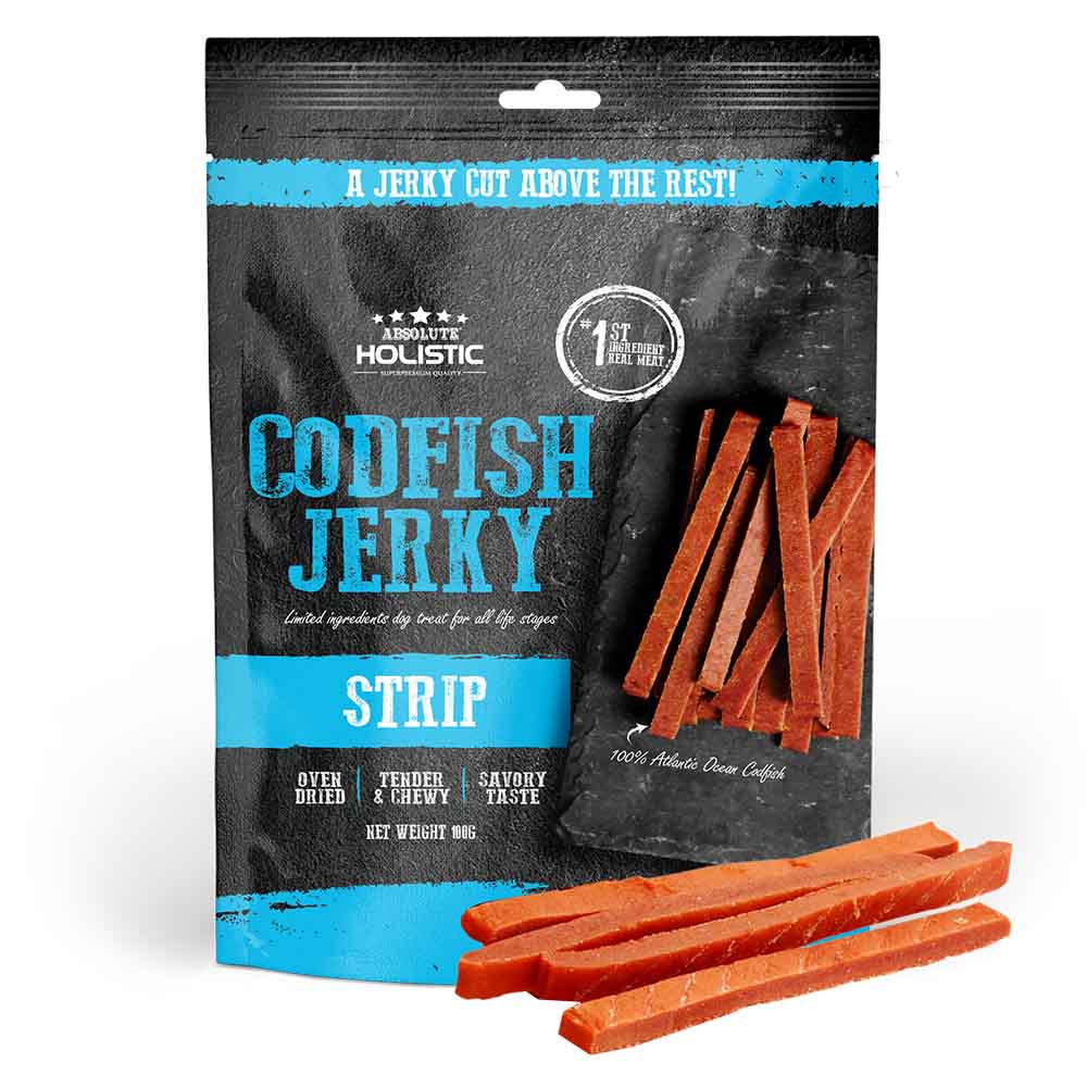 20% OFF: Absolute Holistic Codfish Strip Grain Free Dog Treats 100g