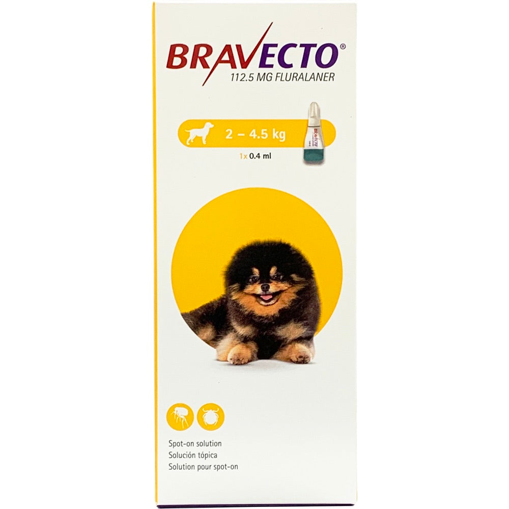 Bravecto Flea & Tick Spot On Solution For Toy Dogs (2kg - 4.5kg) 1ct