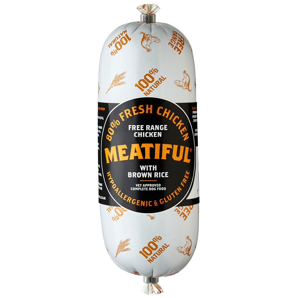 Meatiful Free Range Chicken With Brown Rice Wet Dog Food Sausage 320g