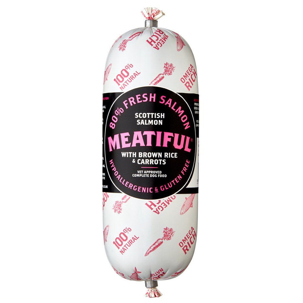 Meatiful Meatiful Scottish Salmon With Brown Rice & Carrots Wet Dog Food Sausage 320g