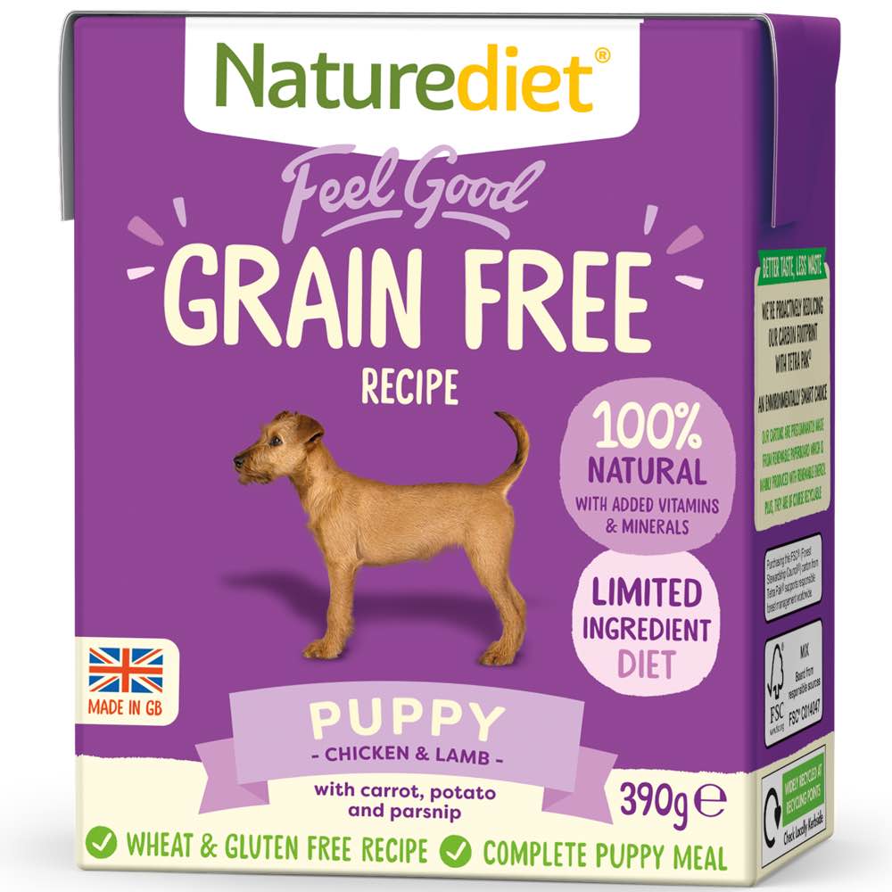 Naturediet Feel Good Grain Free Puppy Chicken & Lamb Wet Dog Food 390g